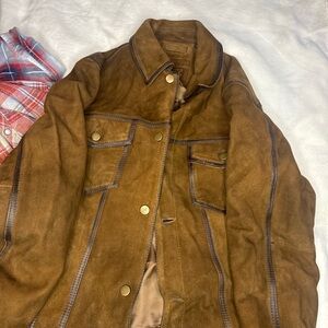Roundtree & Yorke Tan Suede Military Jacket